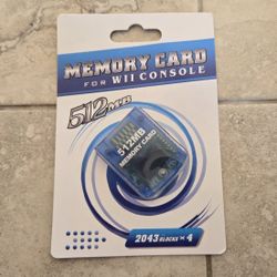 GameCube Memory Card - 512 MB - 8172 Blocks - New In Box