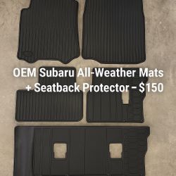 Subaru Impreza All-Weather Rubber Mats + Rear Seatback Protector 