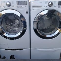 LG Glass Front Washer And Dryer Set 