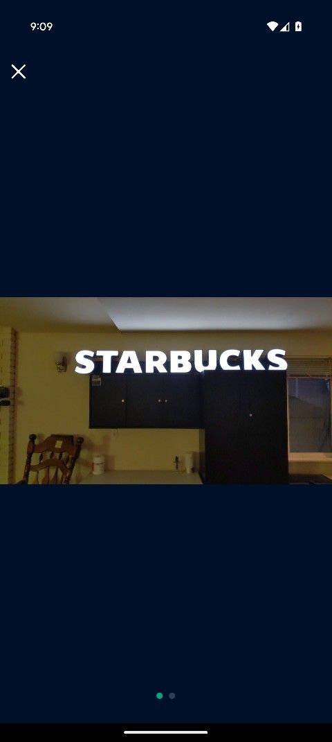 Starbucks Sign From Store - Plug In LED Sign 7' Feet X 9" Tall