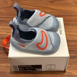 Nike Swoosh 1 (TD) Size 5C, Armory Blue/ Hyper Orange