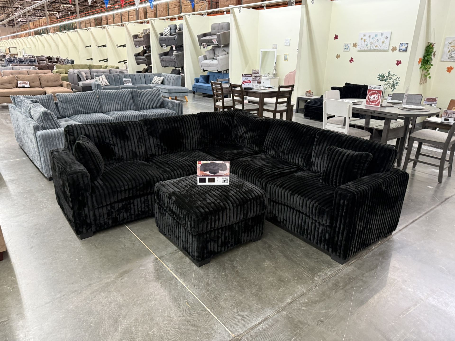 New Black Sectional