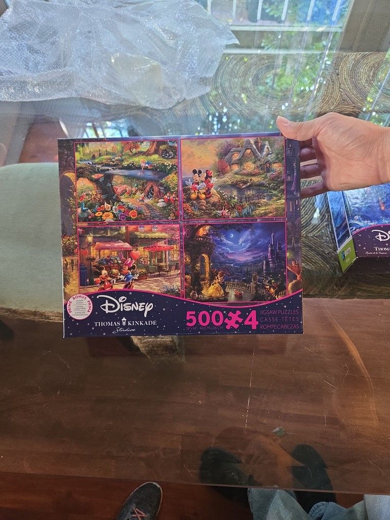 Thomas Kinkade Disney 4 Pack Disney Puzzle