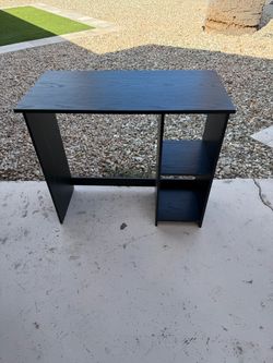 Black Computer/Writing Desk with 3-Tier Shelves