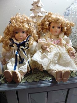 Vintage Porcelain wind- up Musical Dolls - Brand New- $60 for both