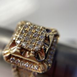 14k yellow gold ring diamonds 145182-1 