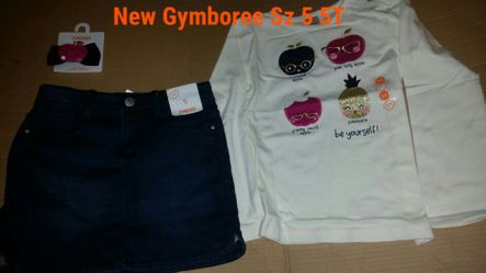 New Girls Sz 5 5T Gymboree outfit + matching hair clip nwt