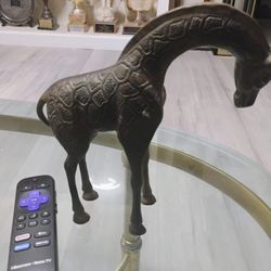 1970s Hammered Brass Giraffe Figurine MCM