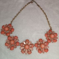 FOR MOM Vintage  Pink Flower's 21"Necklace