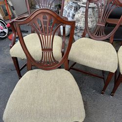 Mahogany Hepplewhite-Style Shield-Back Chairs With Upholstered Seats $55 Per Chair Or Best Offer!