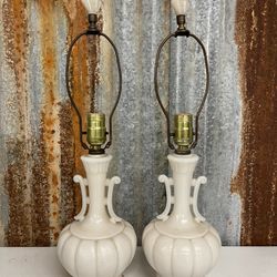 Vintage Glass Lamp Duo 