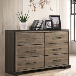 Brand New 6-Drawer Brown/Light Taupe Dresser