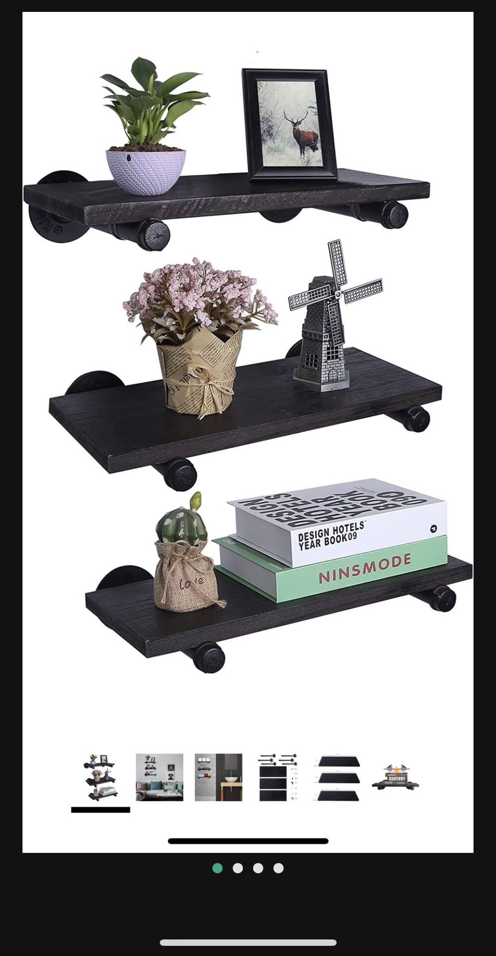 PRICE DROP**BRAND NEW Floating Shelves with Industrial Pipe Brackets