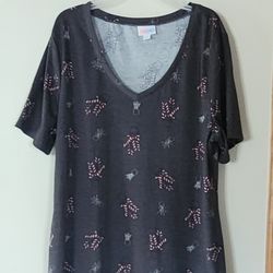 Lularoe Large Gray And Pink  Tshirt Top Women