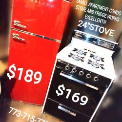 Small 24" Stove Fridge Refrigerator 