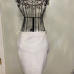 Akira Julie tied up mini bandage skirt white