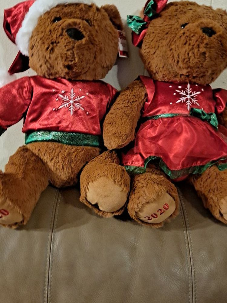 2020 WAL-MART CHRISTMAS Snowflake TEDDY BEAR Brown BOY & GIR 20" Red Outfit Brand NEW