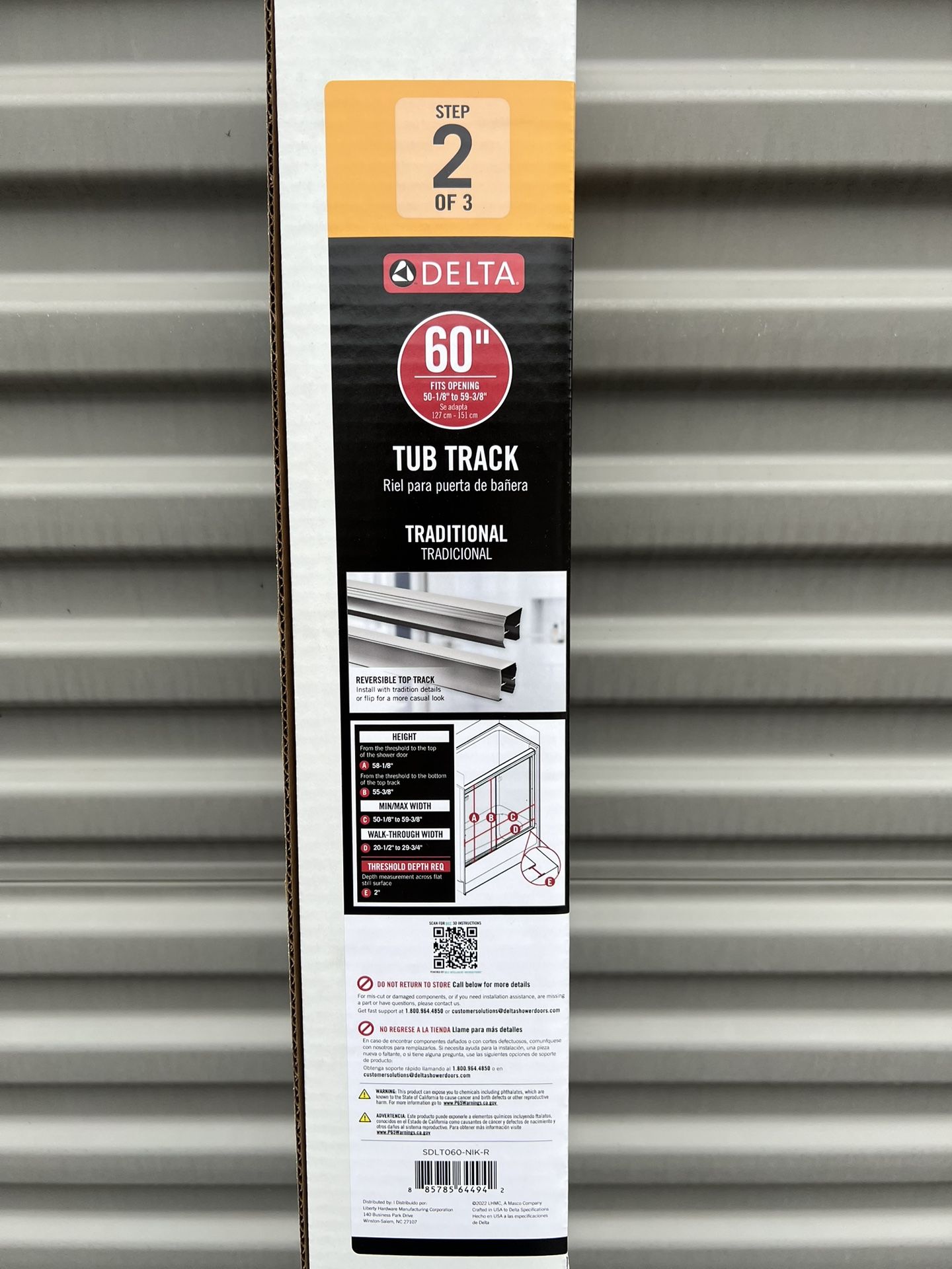 59.4in x 2.1in Frameless Sliding Shower/Tub Assembly Kit in Nickel