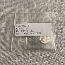 Steel Indian Cents 1943