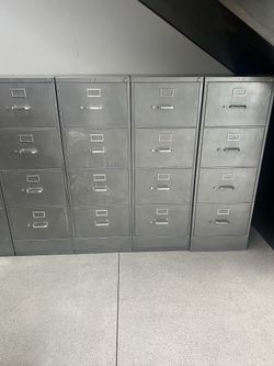Refinished 4 Drawer Metal Filing Cabinet