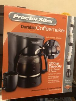 Proctor Silex Front Fill 12-Cup Programmable Drip Coffee Maker Machine with Glass Coffee Pot, Cafetera, Black