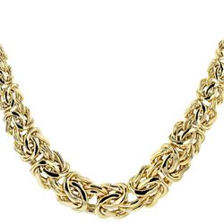 Beautiful 18K Gold Over Sterling Silver Byzantine Chain Necklace (18 Inch)