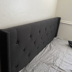 Bed Frame, Corner Shelf And 2 Ottoman
