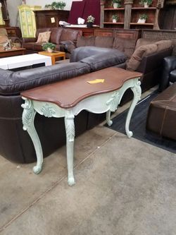 Antique blue console table