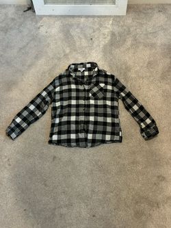 Flannel With Rhinestone Skull