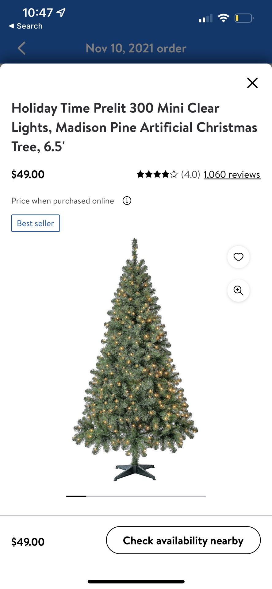 NEW 6.5 Pre Lit Artificial Christmas Tree 