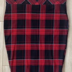 Plaid Red and Black Skirt