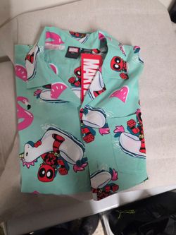 Marvel Deadpool Hawaiian Button-Up Shirt Medium