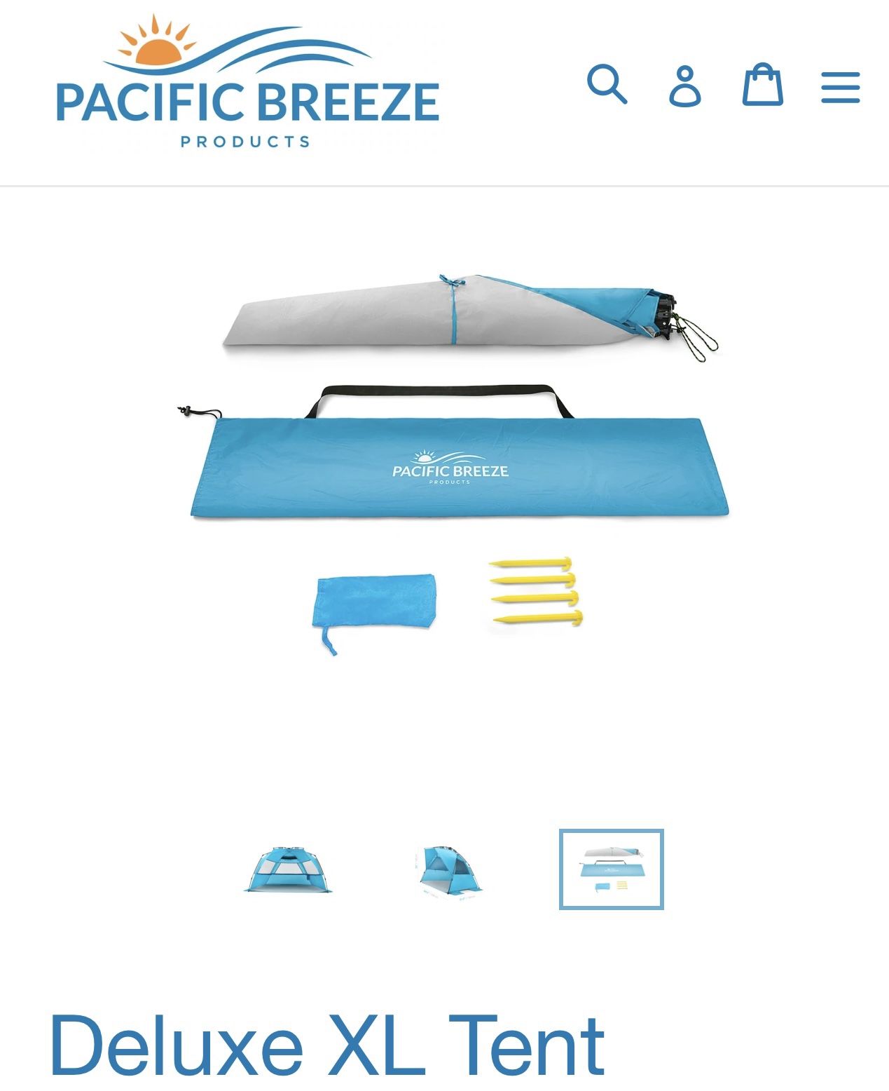 Pacific Breeze Easy up beach tent XL