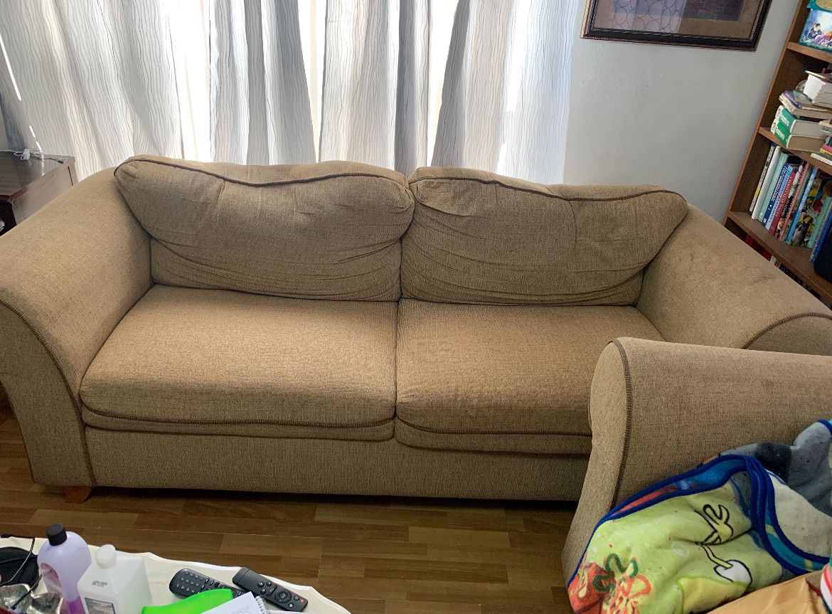 Brown Loveseat And Sectional Couch
