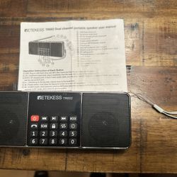 TR602 Portable FM/AM Radio Bluetooth Dual Speaker Digital Rechargeable Home Gift