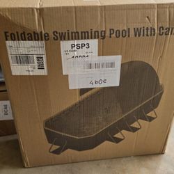 Foldable swimming pool with a canopy
