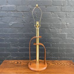 Mid-Century Modern Walnut & Brass Table Lamp, c.1950’s - Delivery Available