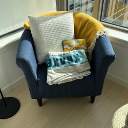 Blue Armchair (free yellow Ottoman)