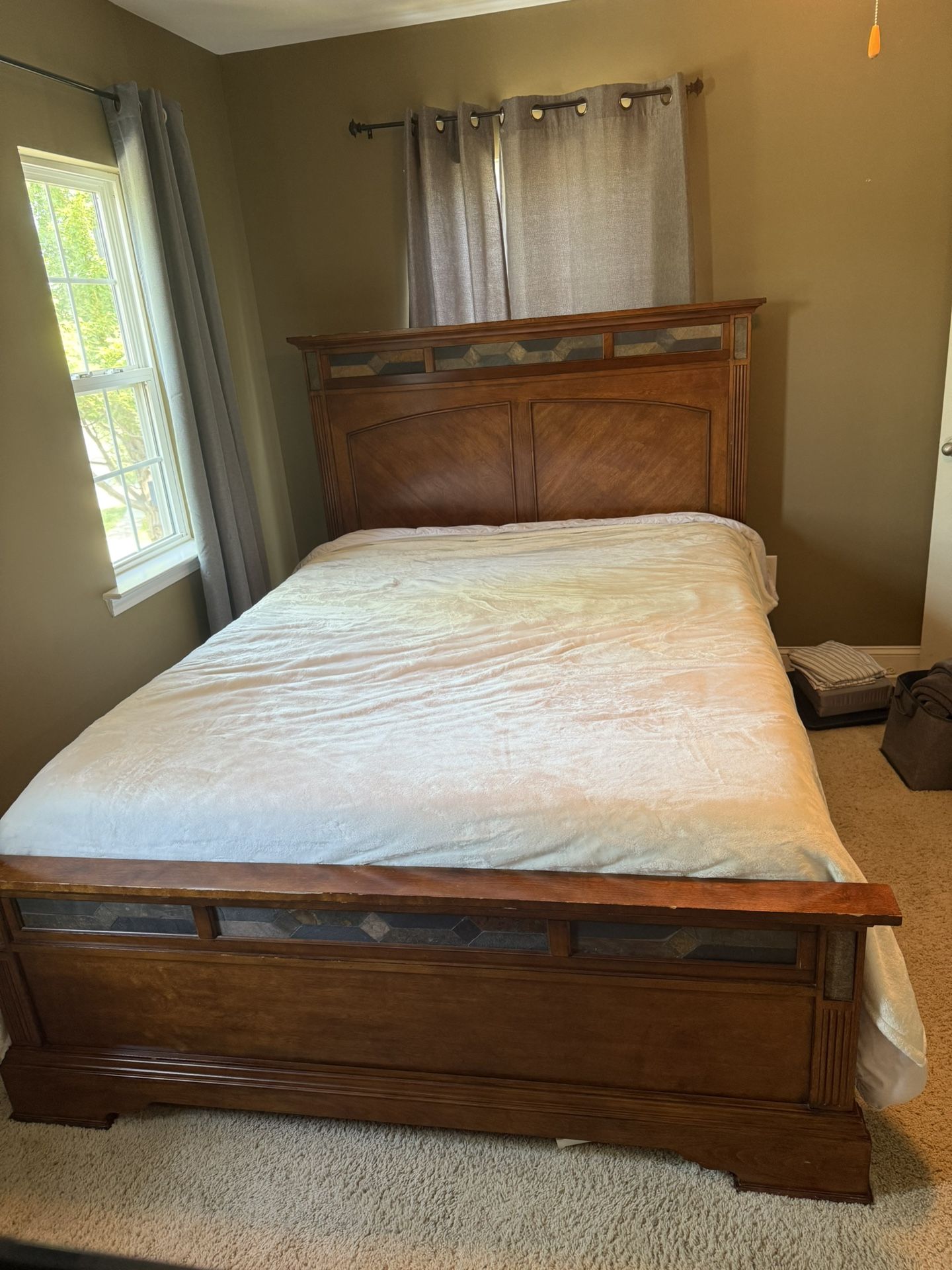 Queen Bed Solid Wood-  Mattress Not Included  