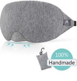 Cotton Sleep Eye Mask - Light Blocking Sleep Mask, Comfortable & Lightweight Sleeping Mask with Adjustable Strap, No Pressure on Eyes and Great for T