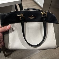 COACH BROOKE COLORBLOCK CROSSGRAIN CARRYALL SATCHEL 