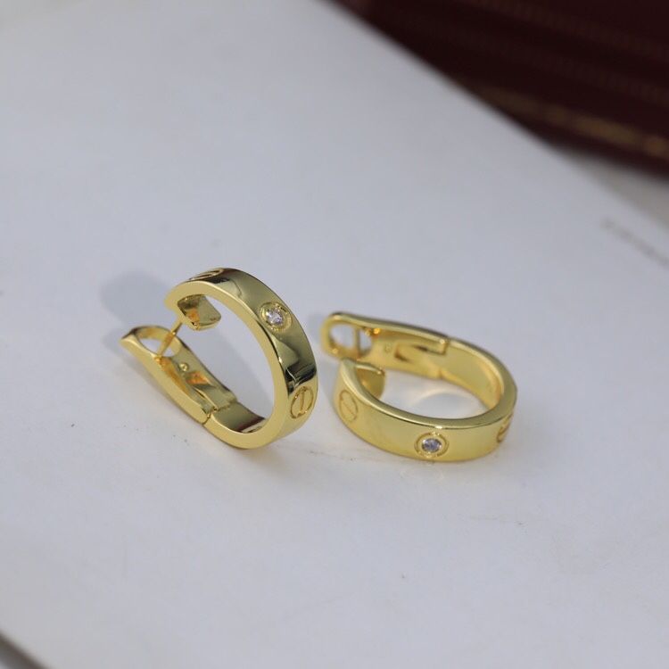 Single diamond earrings, earrings