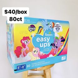 5T-6T (41+ Lbs) Girls Pampers Easy Ups Potty Training Pants (80 Count)