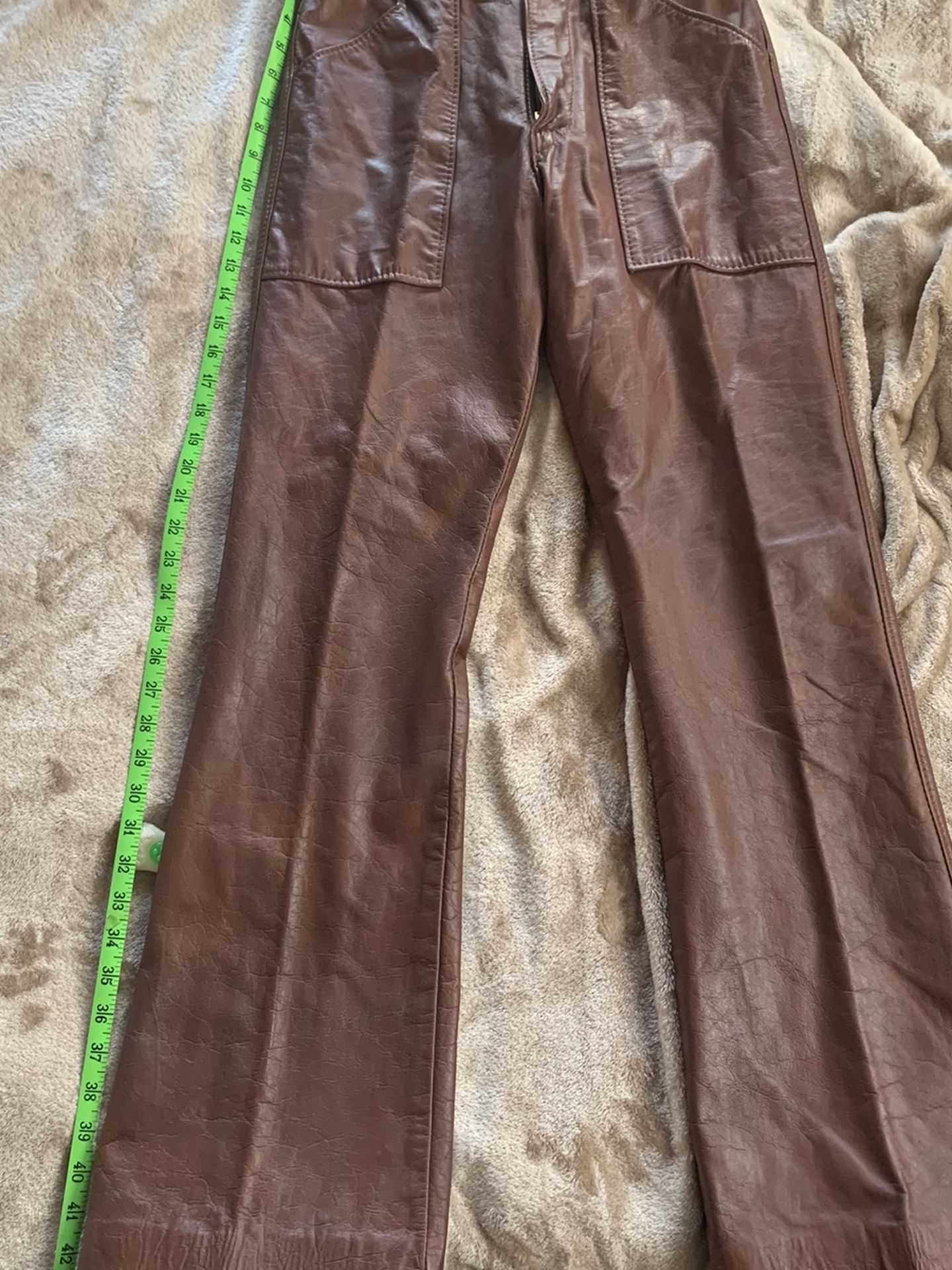 1970s Pristine Brown Leather Bates Riding Pants