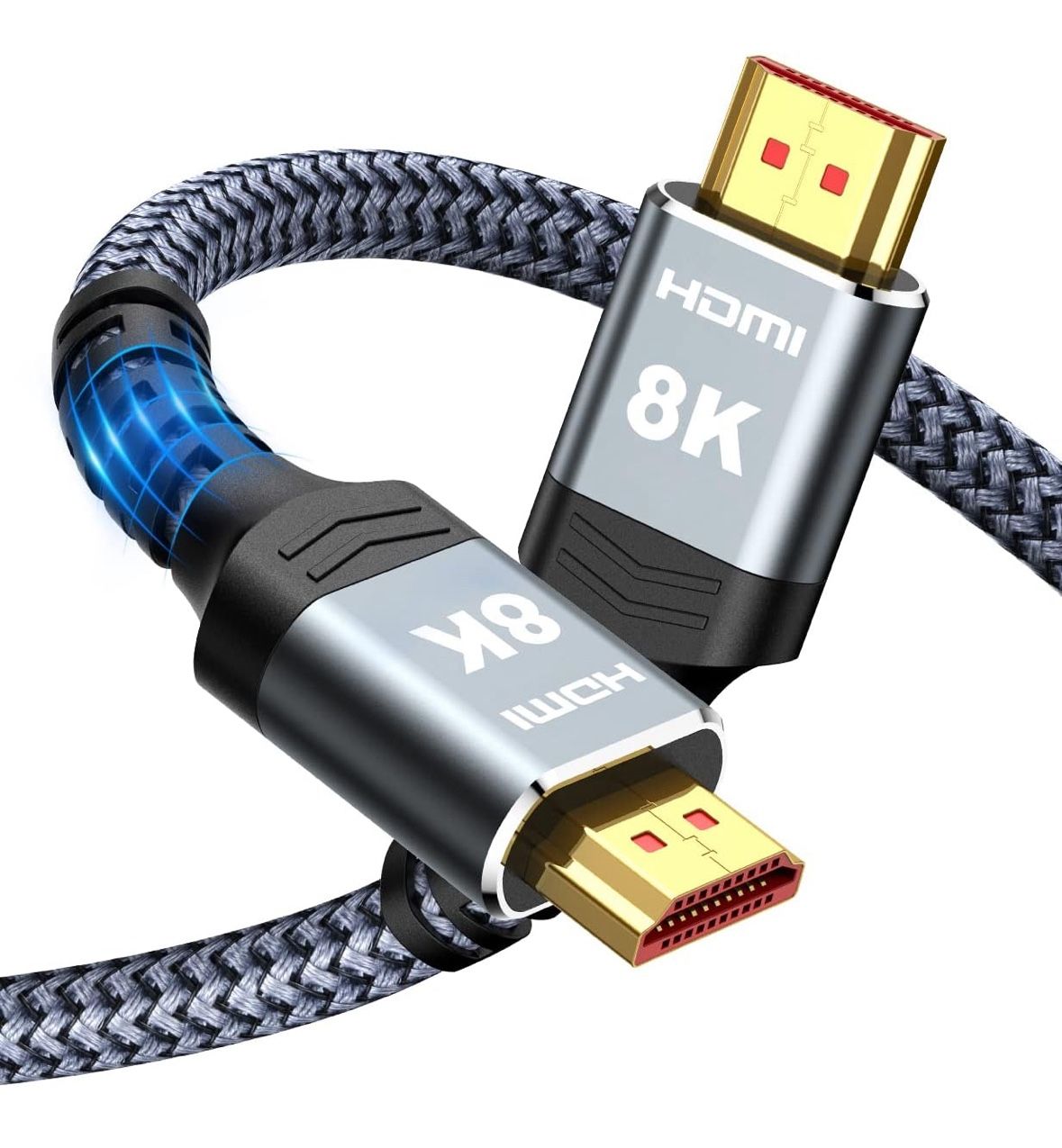 Highwings 8K HDMI Cable Long 2.1 33FT/10M, 48Gbps High Speed HDMI 4K120 144Hz.