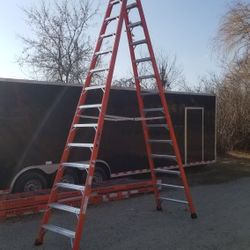 Used 14 foot step cheap ladder for sale