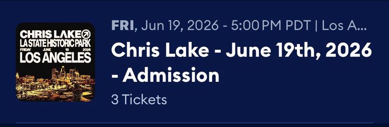 Chris Lake Friday Tickets!! June 19