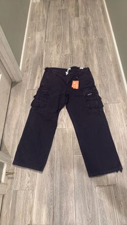 Black Young LA Cargo Pants Size L