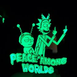 Rick And Morty Etched Lighted Mirror