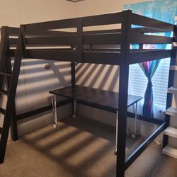 Black Bunk Bed & Desk